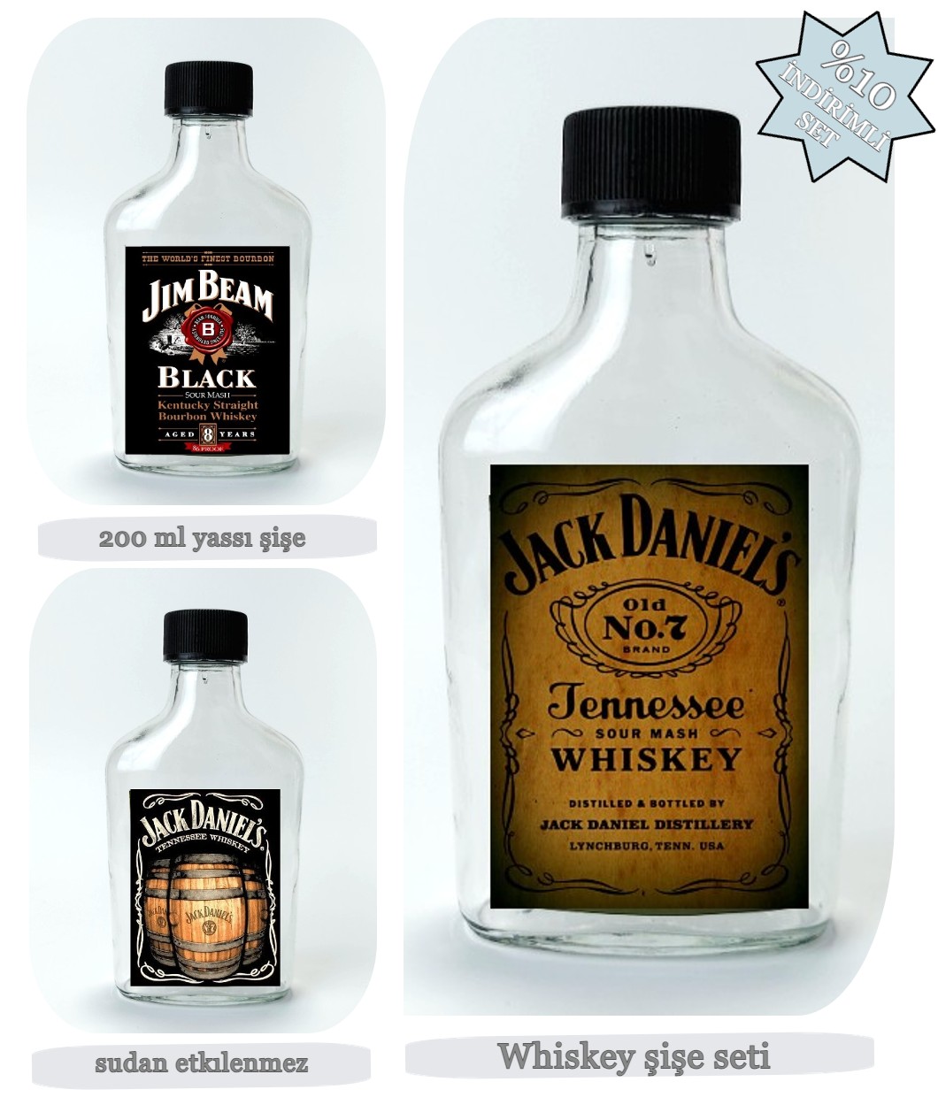 Whiskey 3 lü Set Siyah Kapak