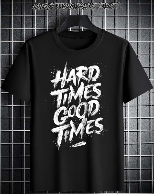 Hard Times Baskılı T shirt