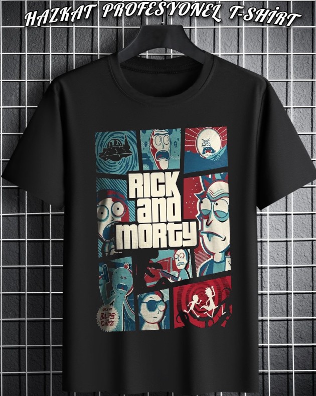 Rick and Morty Gta Baskılı Tshirt